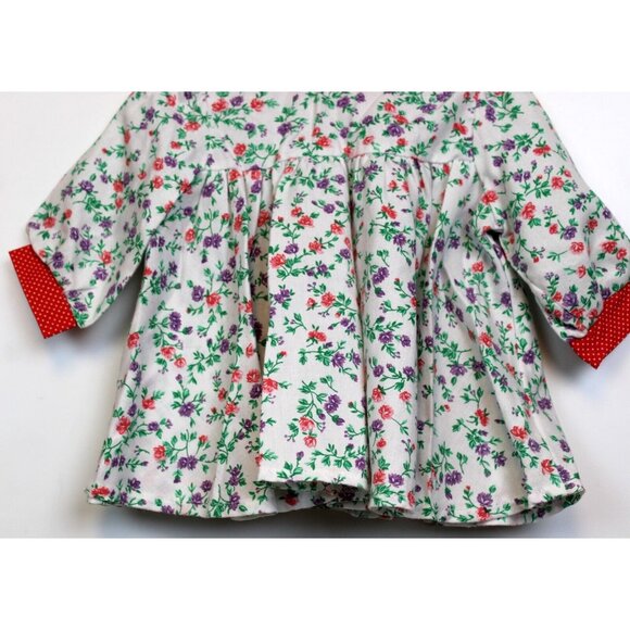 Vtg 90s Nannette Floral Baby Dress Bloomers Diaper Cover Red Dots Spring Summer - Picture 8 of 12